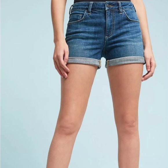 Pilcro Script High-Rise Shorts Dark Denim 27 - Picture 1 of 13